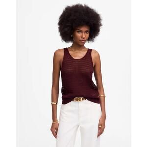NWT Madewell Linen Sweater Tank In Mulberry Wine Size XL